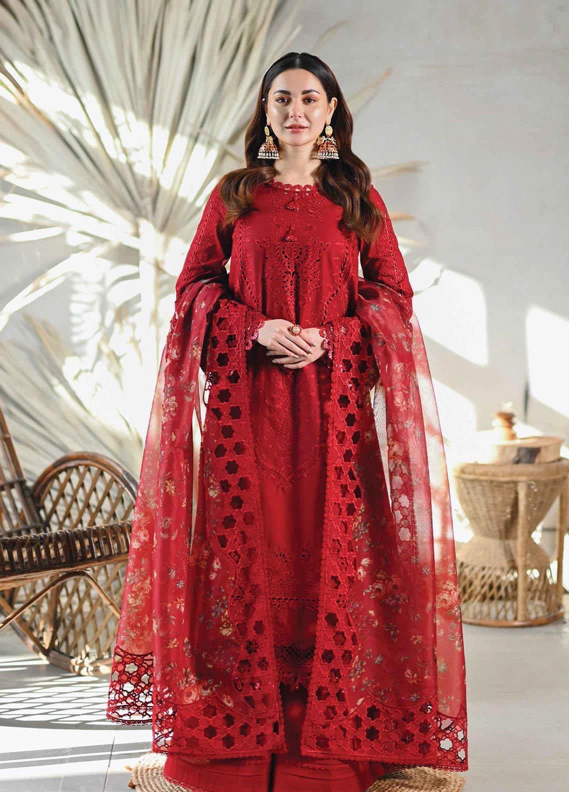 luxury womensDesigner Chikankari Cotton Dress by Qalamkar Luxury Collection