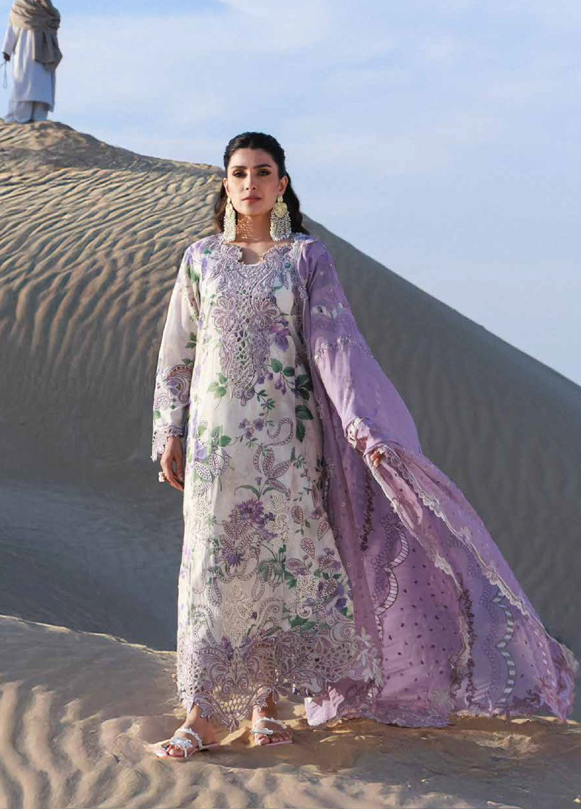 Luxury Printed Lawn Suit by NUREH with Thread & Sequence Work