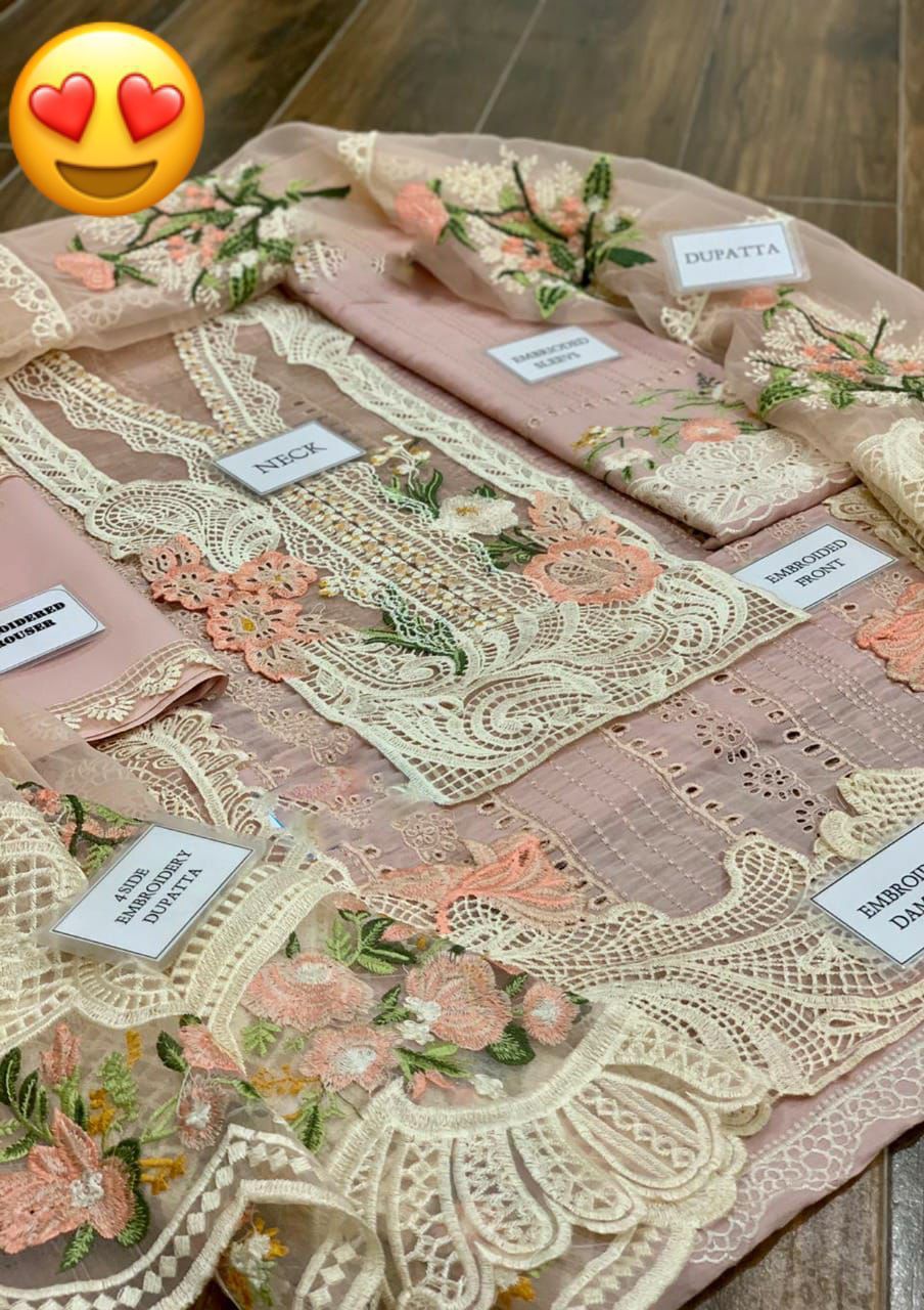 Crimson Luxury Lawn Eid Collection | Heavy Embroidered Organza Dupatta Suit