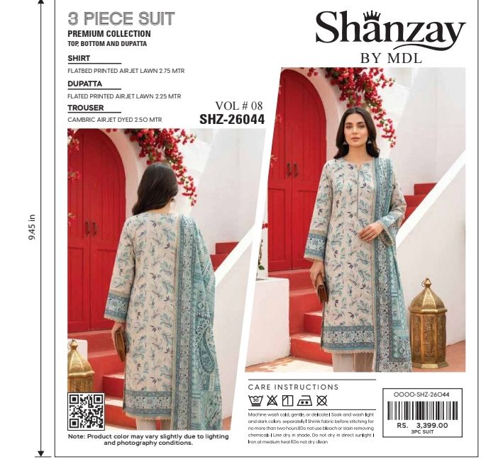 SHANZAY by MDL – Premium Digital Printed Lawn 3 Piece SuitSHANZAY by MDL – Premium Digital Printed Lawn 3 Piece Suit