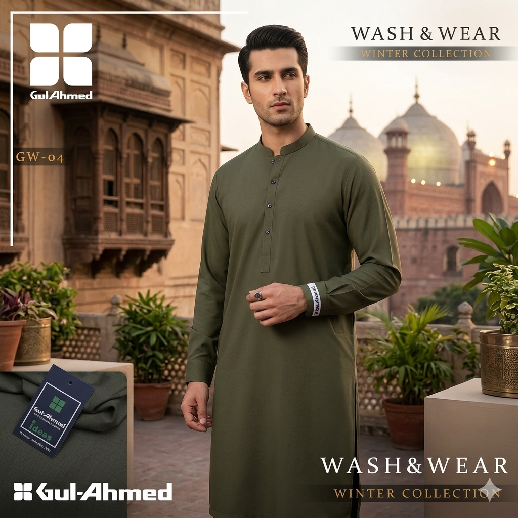 Gul Ahmed Luxury Boski Fabric for Men | Premium Soft Wash & Wear Collection