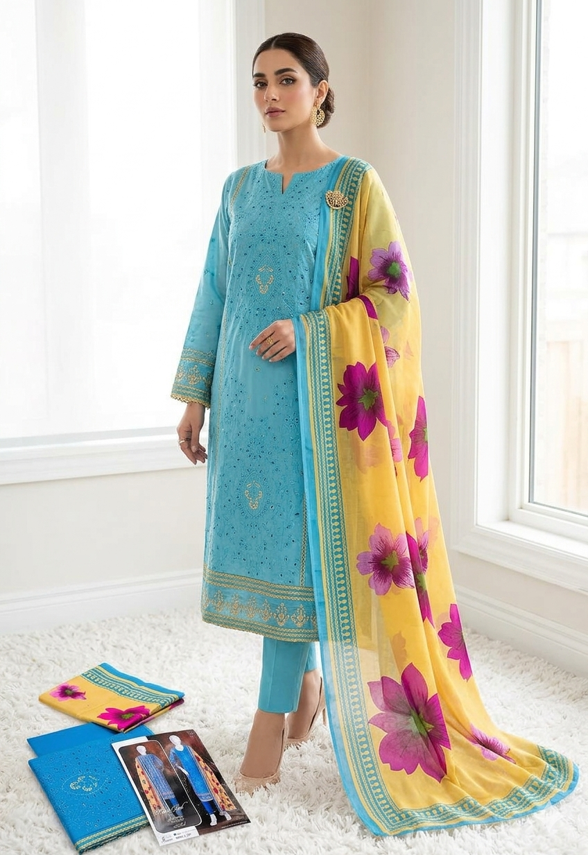 Noor-E-Azal Premium Embroidered Lawn Collection