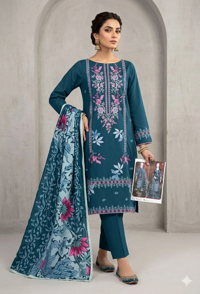 Noor-E-Azal Premium Embroidered Lawn Collection