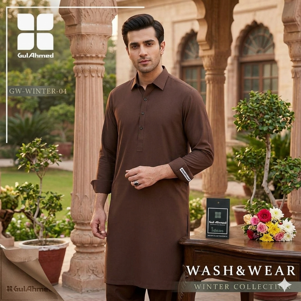 Gul Ahmed Luxury Boski Fabric for Men | Premium Soft Wash & Wear Collection