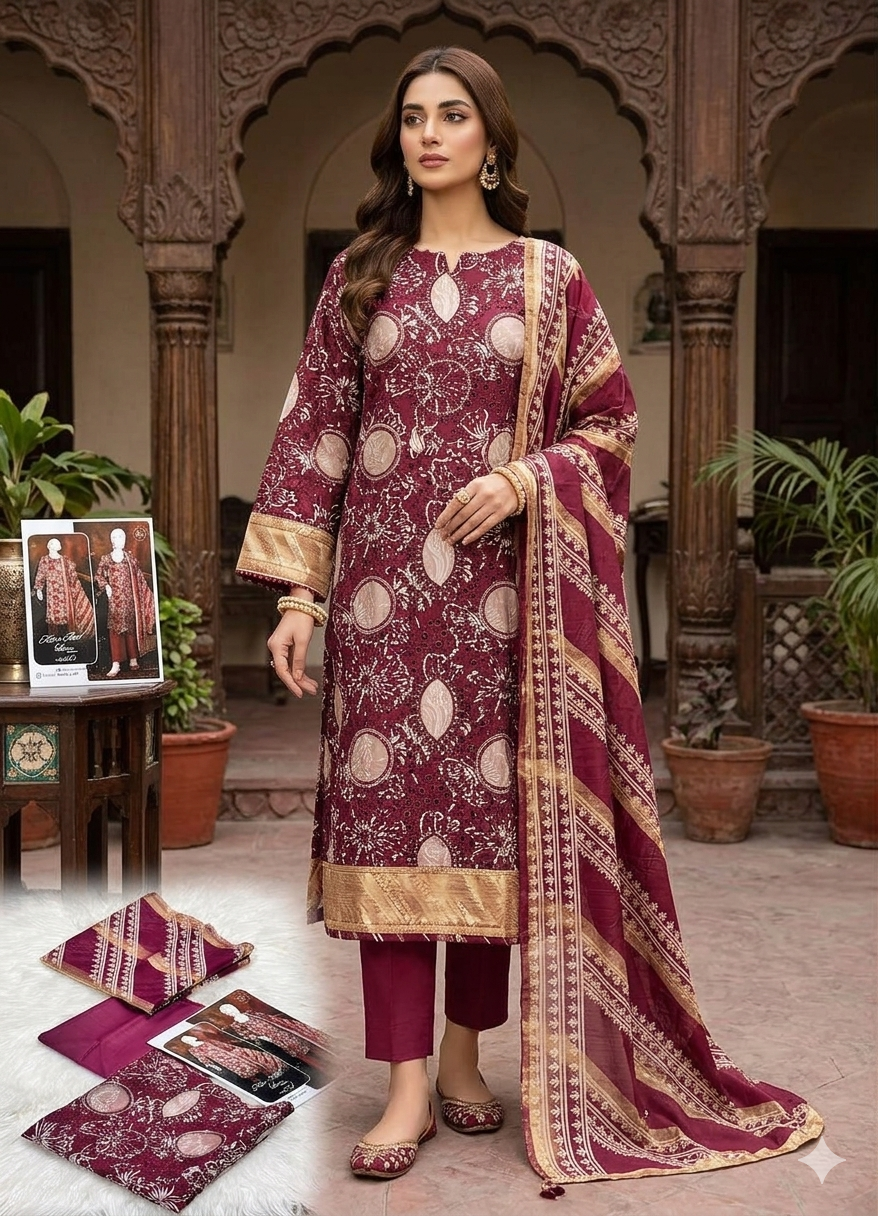 Noor-E-Azal Premium Embroidered Lawn Collection