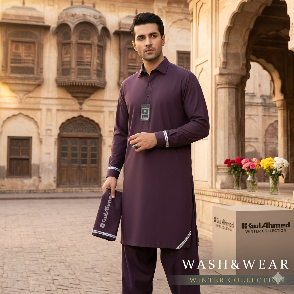 Gul Ahmed Luxury Boski Fabric for Men | Premium Soft Wash & Wear Collection