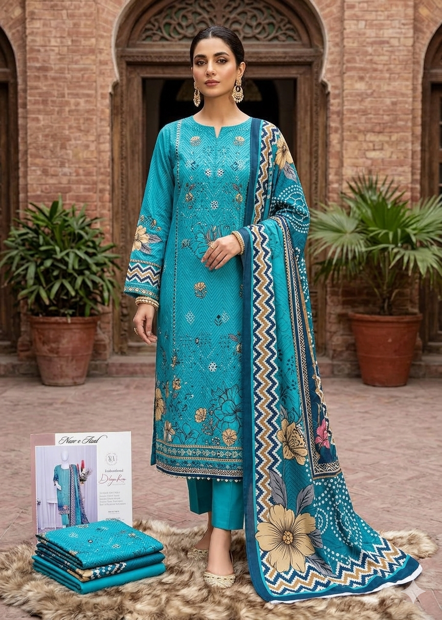 Noor-E-Azal Premium Embroidered Lawn Collection