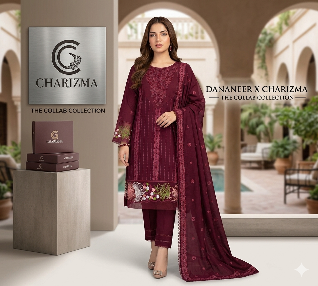 Chrizma Luxury Embroidered Lawn 2 Piece Suit | Premium Collection with Embroidery Patches
