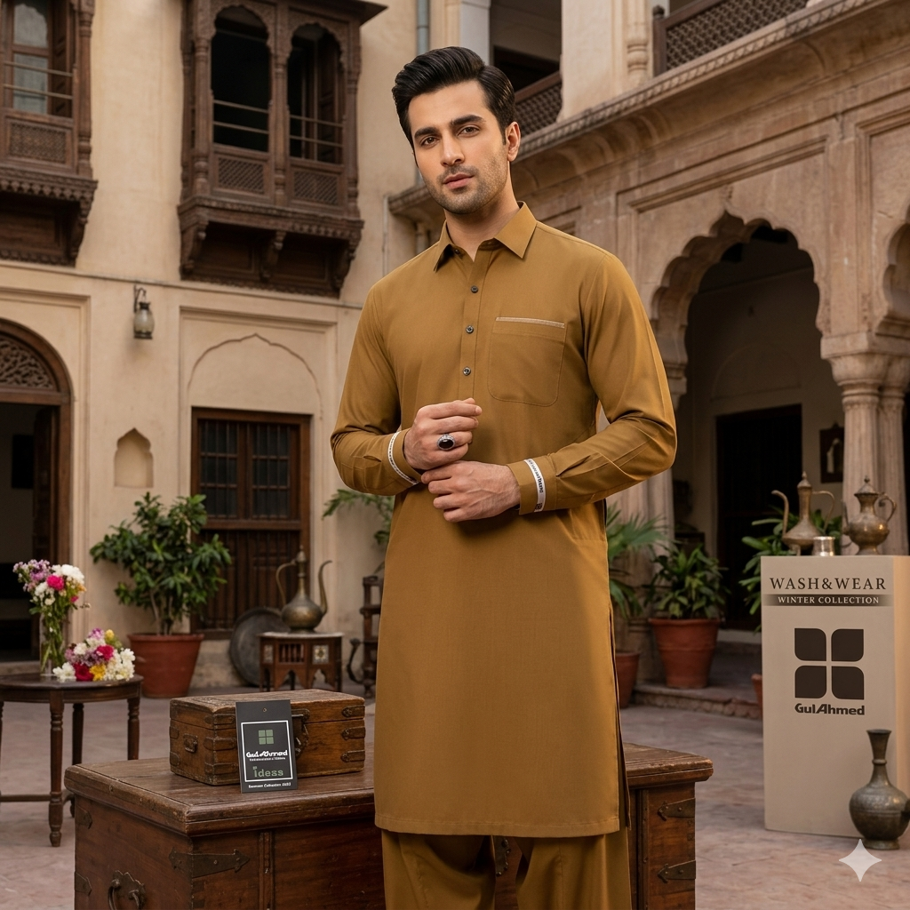 Gul Ahmed Luxury Boski Fabric for Men | Premium Soft Wash & Wear Collection