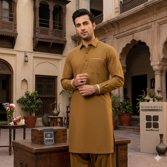 Gul Ahmed Luxury Boski Fabric for Men | Premium Soft Wash & Wear Collection