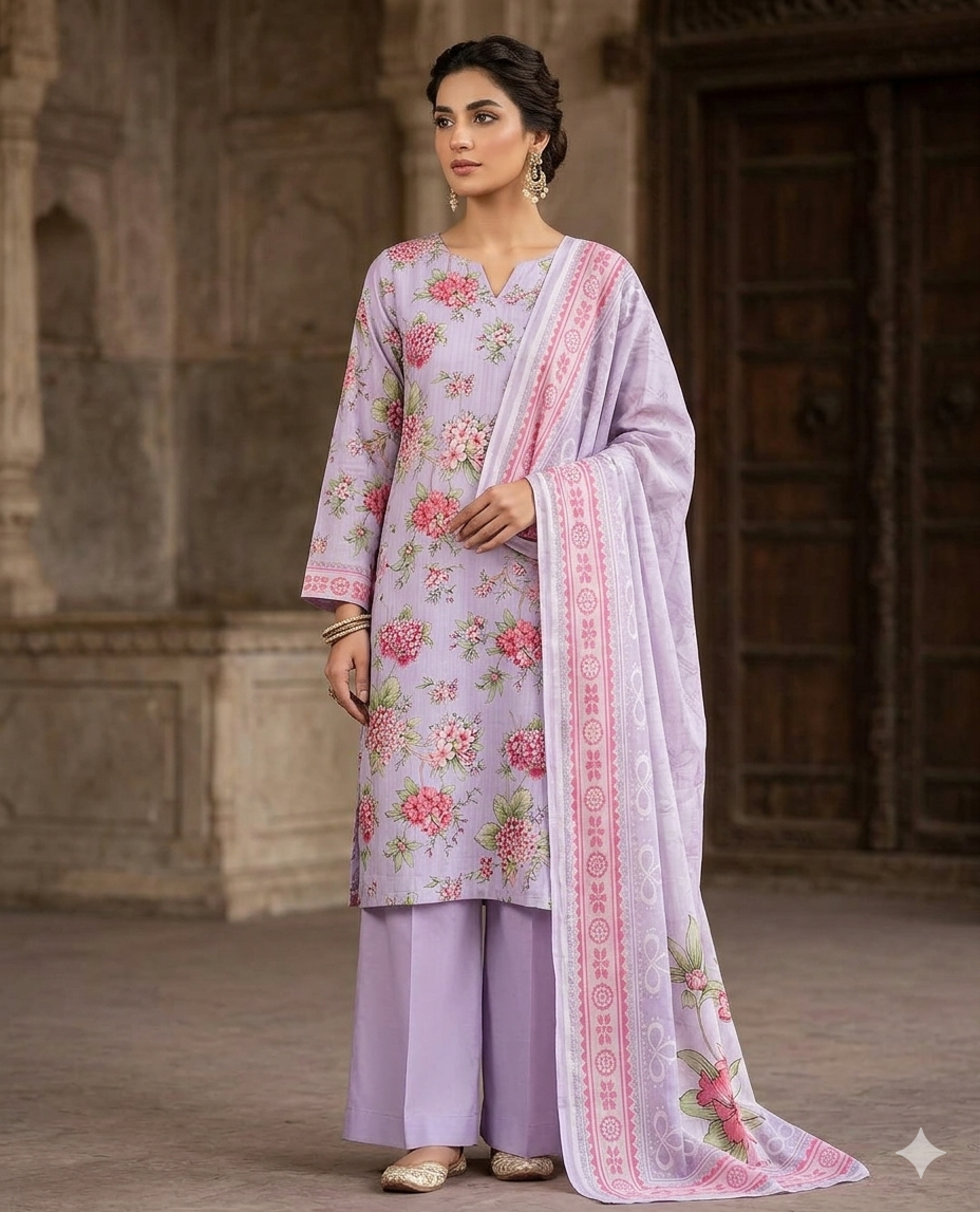 Safina x Regalia Digital Printed Lawn Suit – 3 Piece Collection