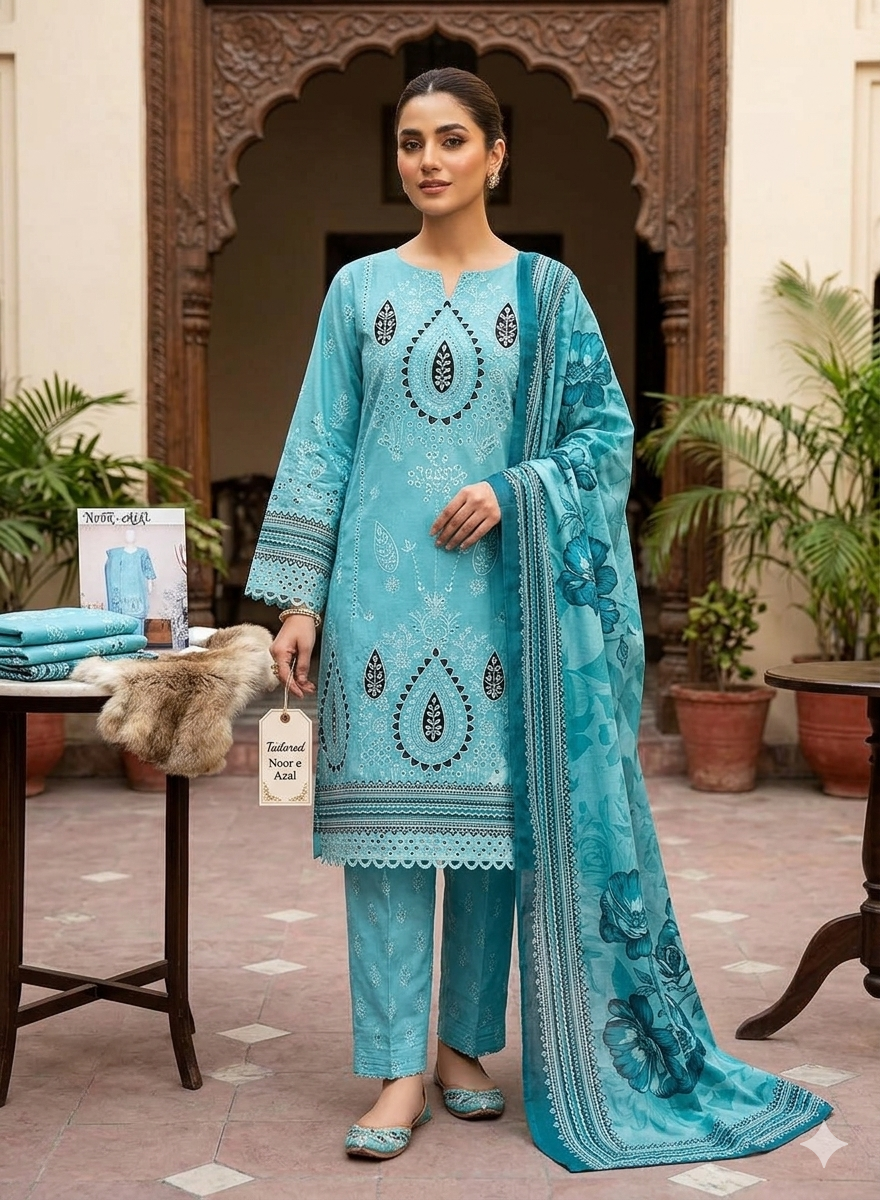 Noor-E-Azal Premium Embroidered Lawn Collection