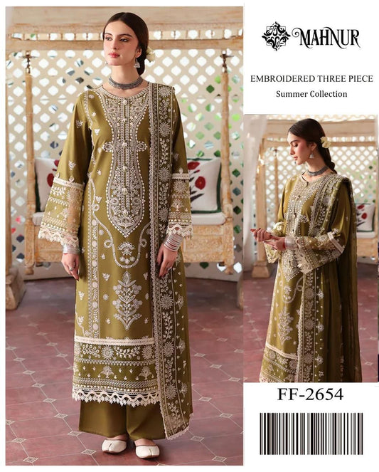 Luxury Embroidered Lawn Dress by Mahnur – Summer Collection