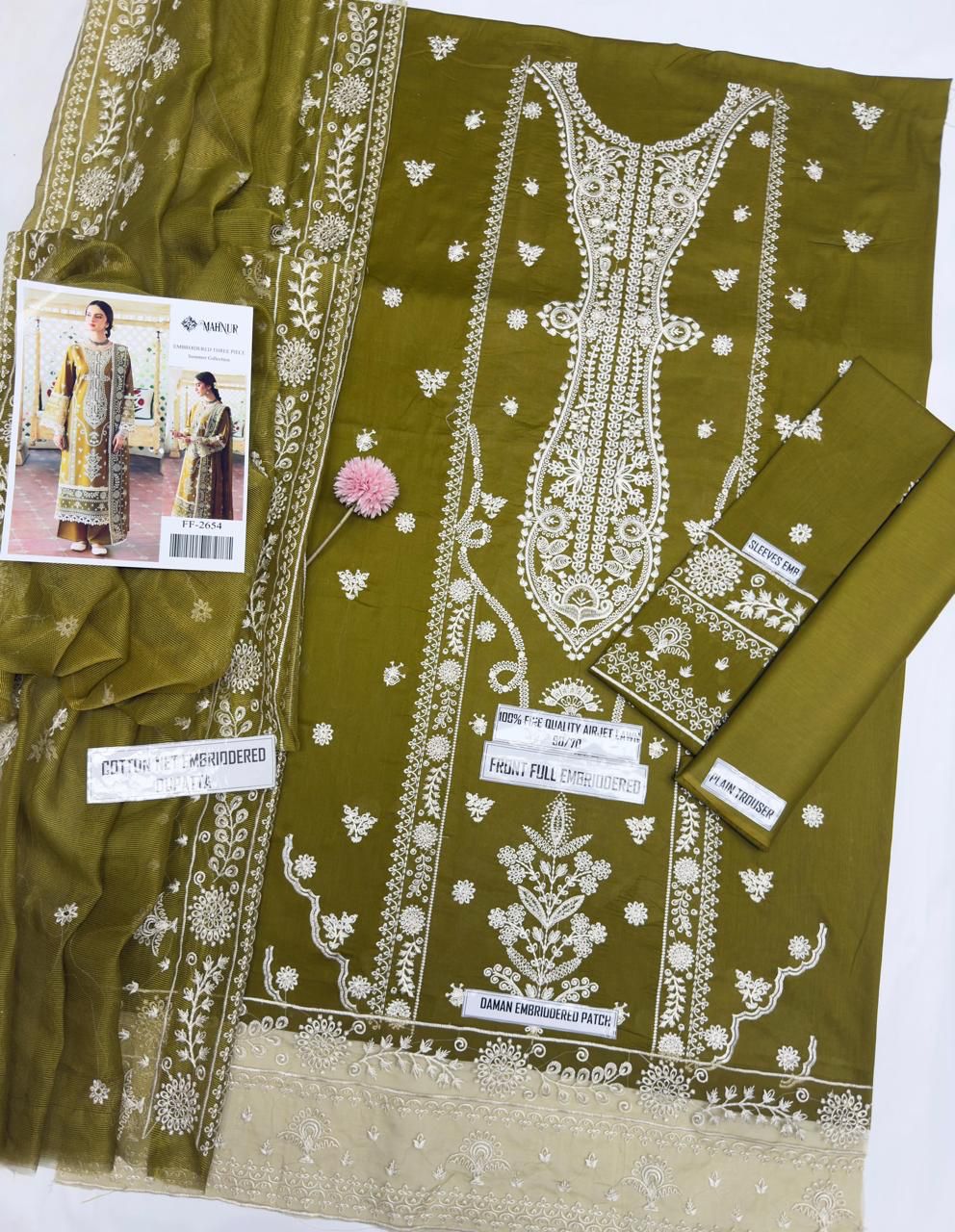 Luxury Embroidered Lawn Dress by Mahnur – Summer Collection