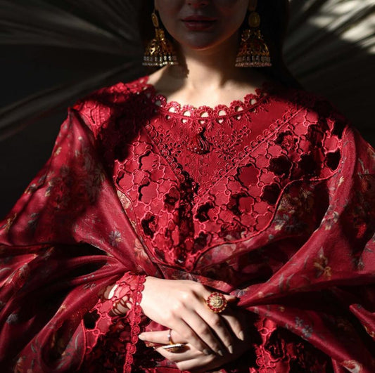 luxury womensDesigner Chikankari Cotton Dress by Qalamkar Luxury Collection