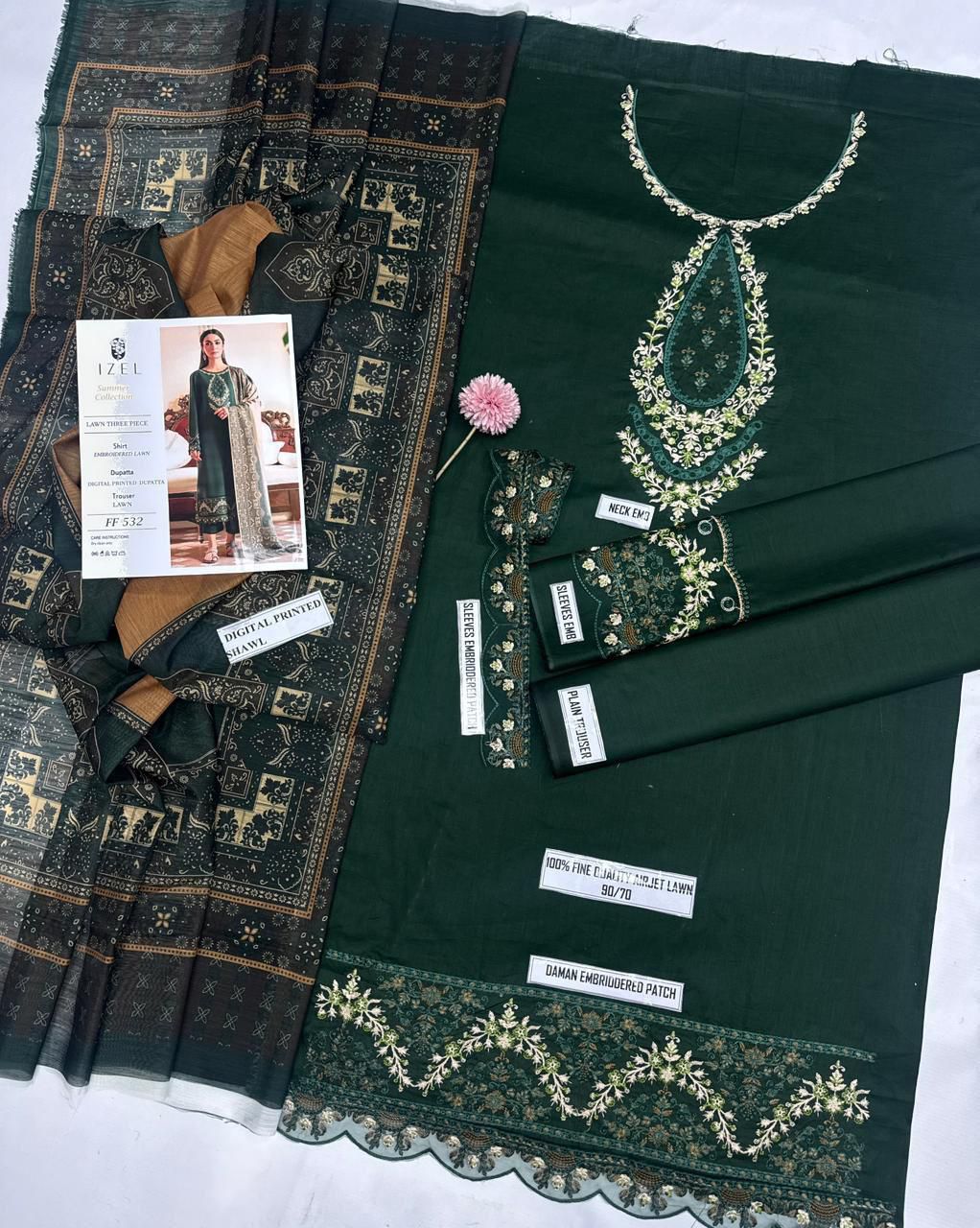 IZEL Luxury Embroidered Lawn Suit – Air Jet Fabric with Voil Dupatta | Summer Collection 2026 👗
