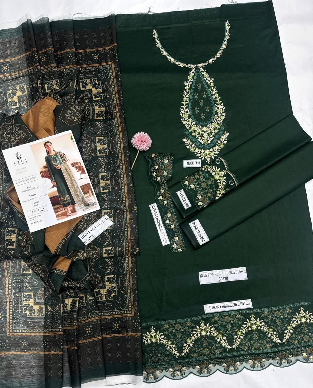 IZEL Luxury Embroidered Lawn Suit – Air Jet Fabric with Voil Dupatta | Summer Collection 2026 👗