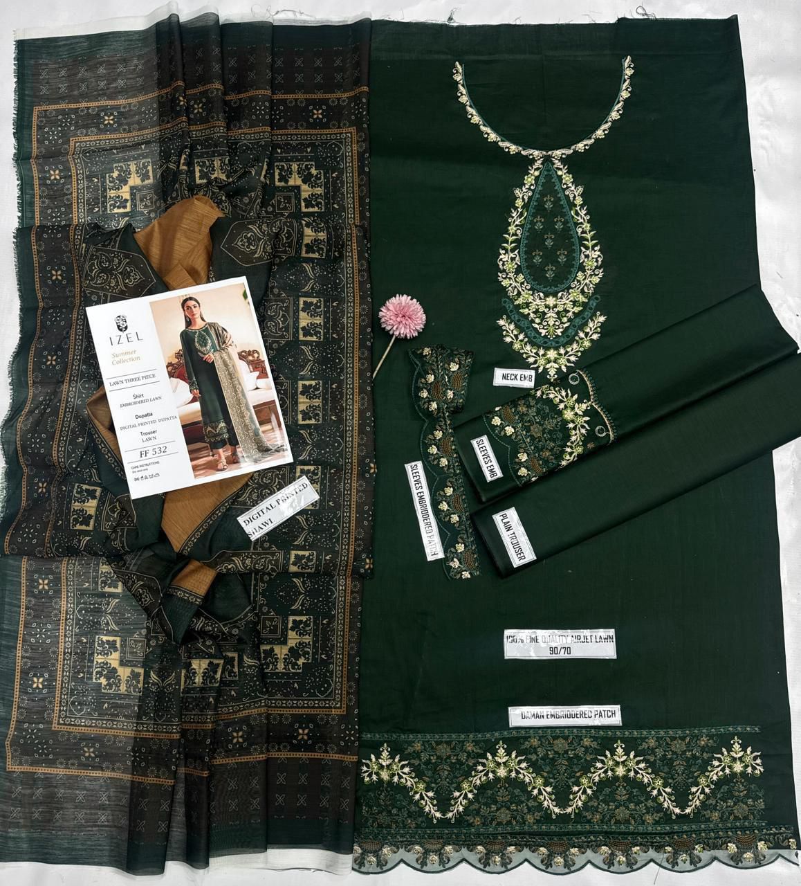 IZEL Luxury Embroidered Lawn Suit – Air Jet Fabric with Voil Dupatta | Summer Collection 2026 👗