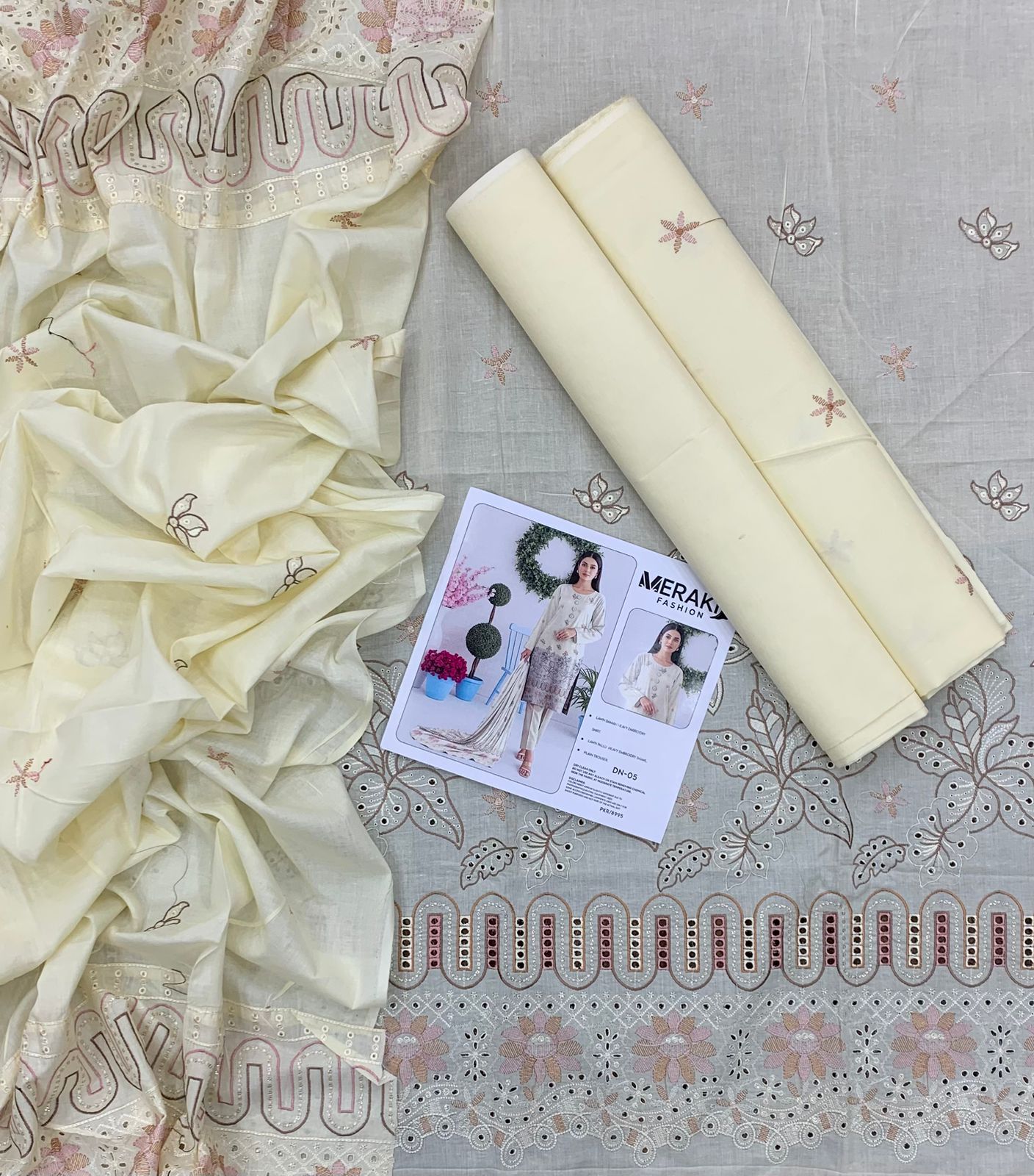 Luxury Embroidered Lawn Suit by Meraki Fashion