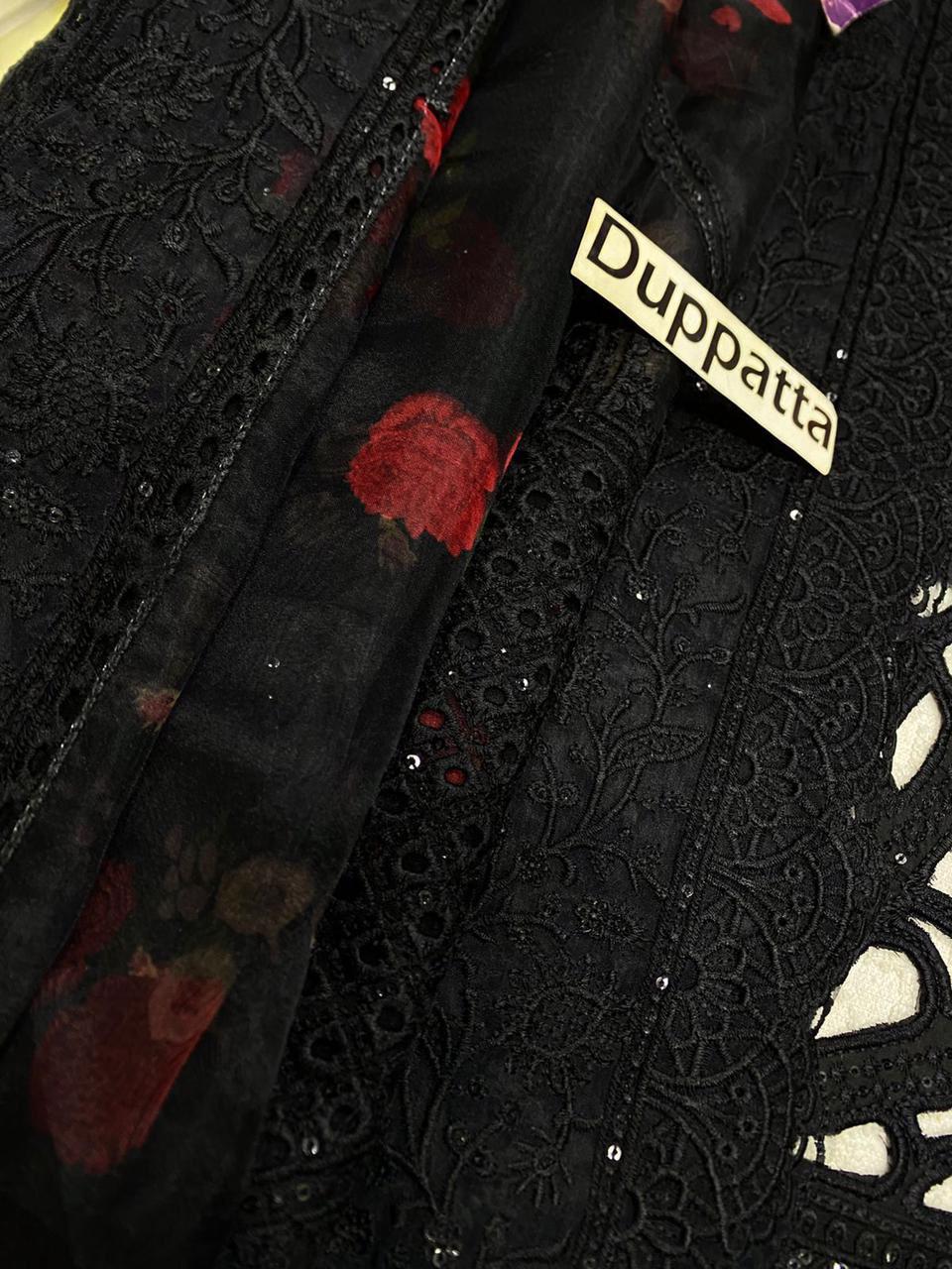 Designer NUREH Chikankari Embroidered 3 Piece Suit