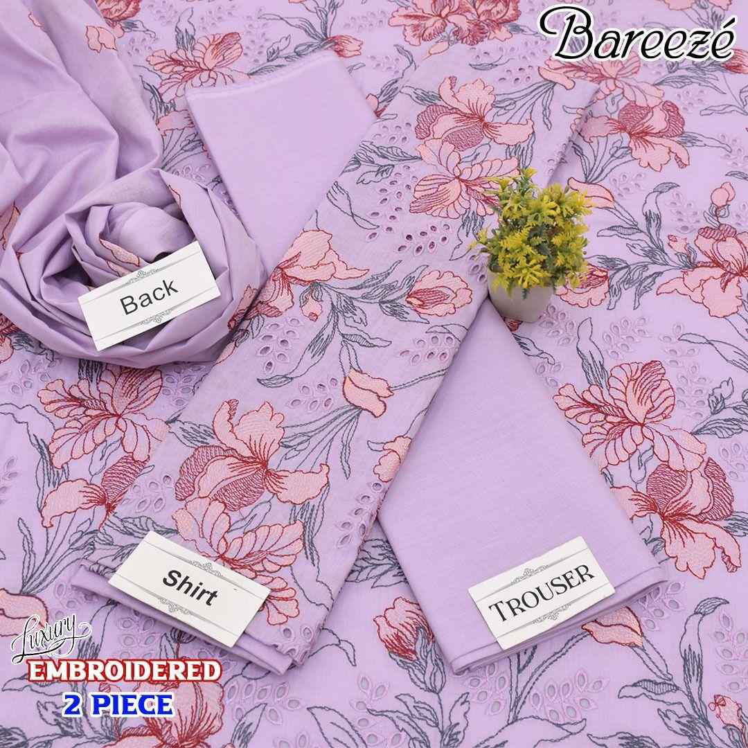 Bareeze Premium Embroidered Lawn Suit with Boring Work