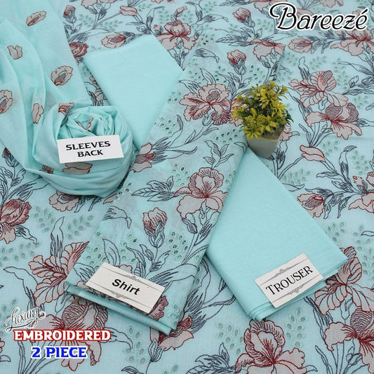 Bareeze Premium Embroidered Lawn Suit with Boring Work