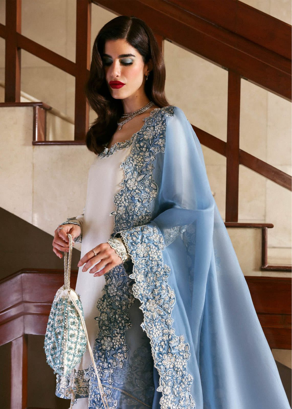 Premium Embroidered Lawn Suit by Hussain Rehar