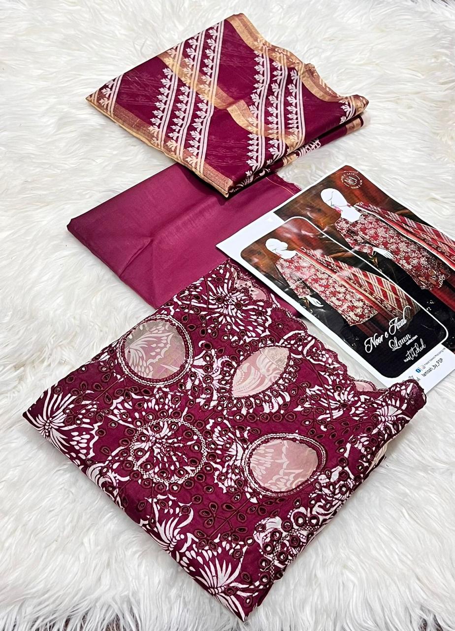 Noor-E-Azal Premium Embroidered Lawn Collection
