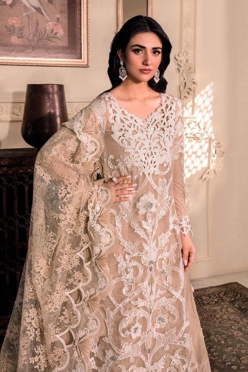 Maria B Organza & Silk Embroidered Dress | Premium Formal Collection