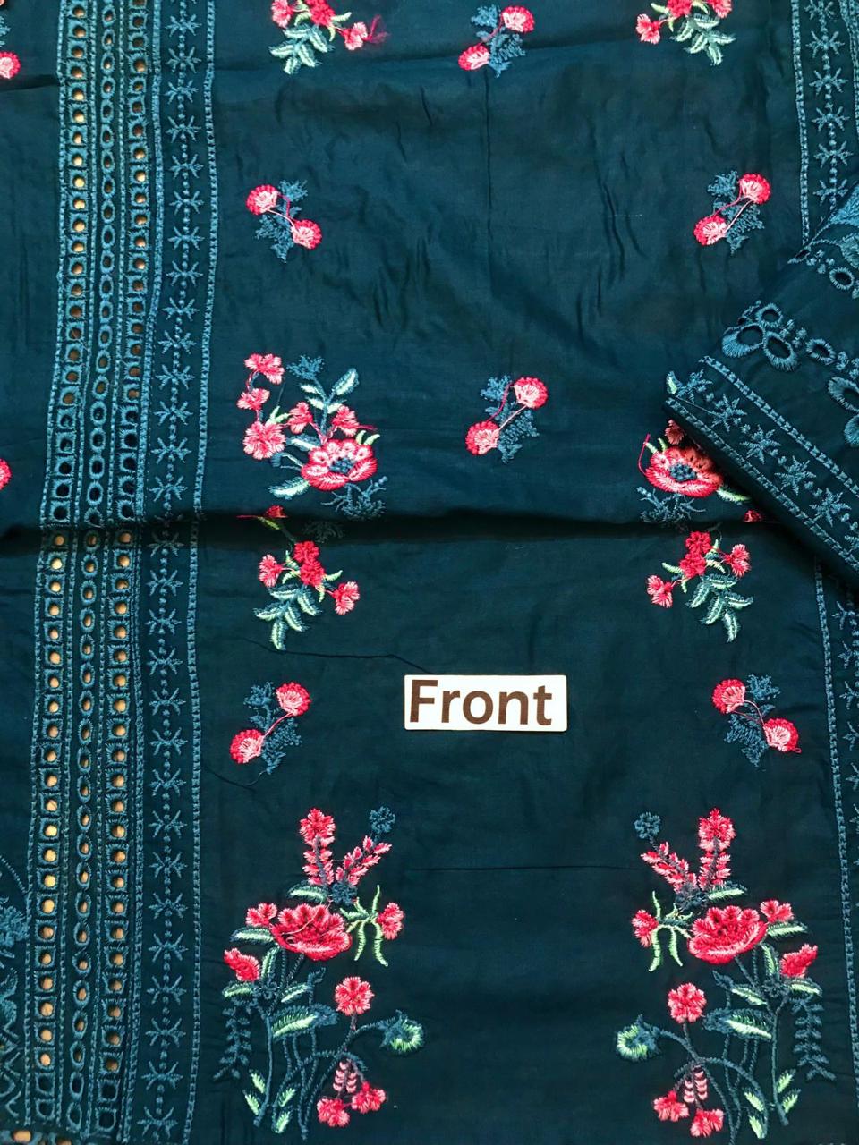 Azure Premium Chikankari Lawn Suit | Embroidered Khaadi Net Dupatta Collection