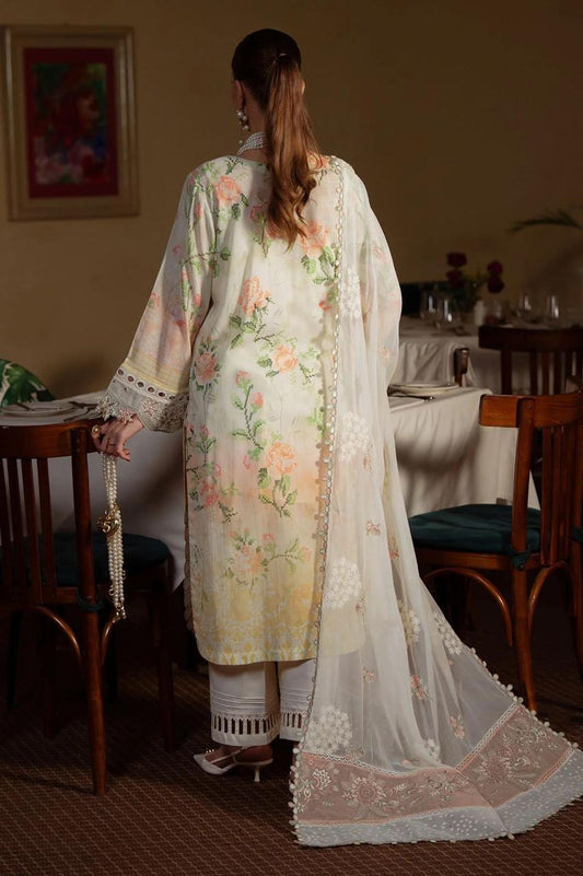 Nureh Lawn Collection 2026 | Printed Lawn Suit with Embroidered Chiffon Dupatta