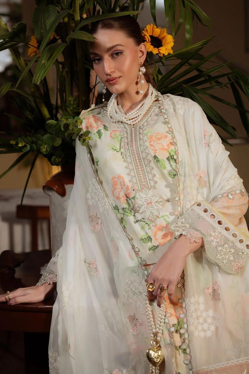 Nureh Lawn Collection 2026 | Printed Lawn Suit with Embroidered Chiffon Dupatta