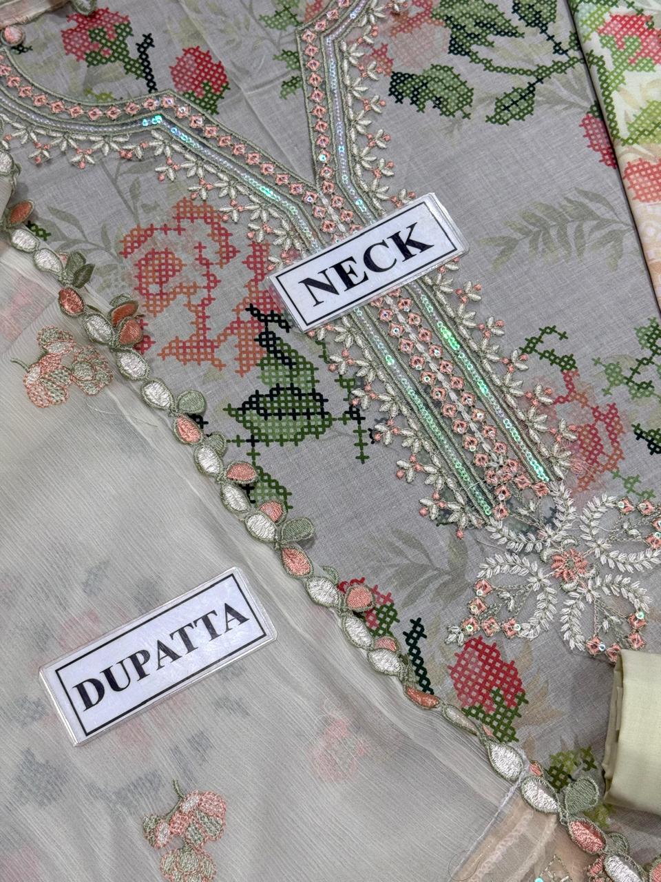 Nureh Lawn Collection 2026 | Printed Lawn Suit with Embroidered Chiffon Dupatta