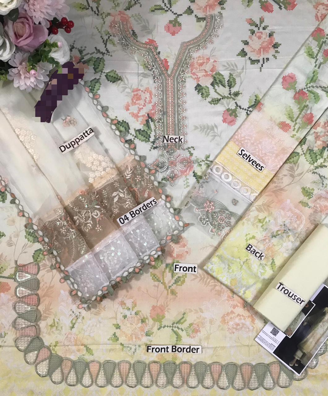 Nureh Lawn Collection 2026 | Printed Lawn Suit with Embroidered Chiffon Dupatta