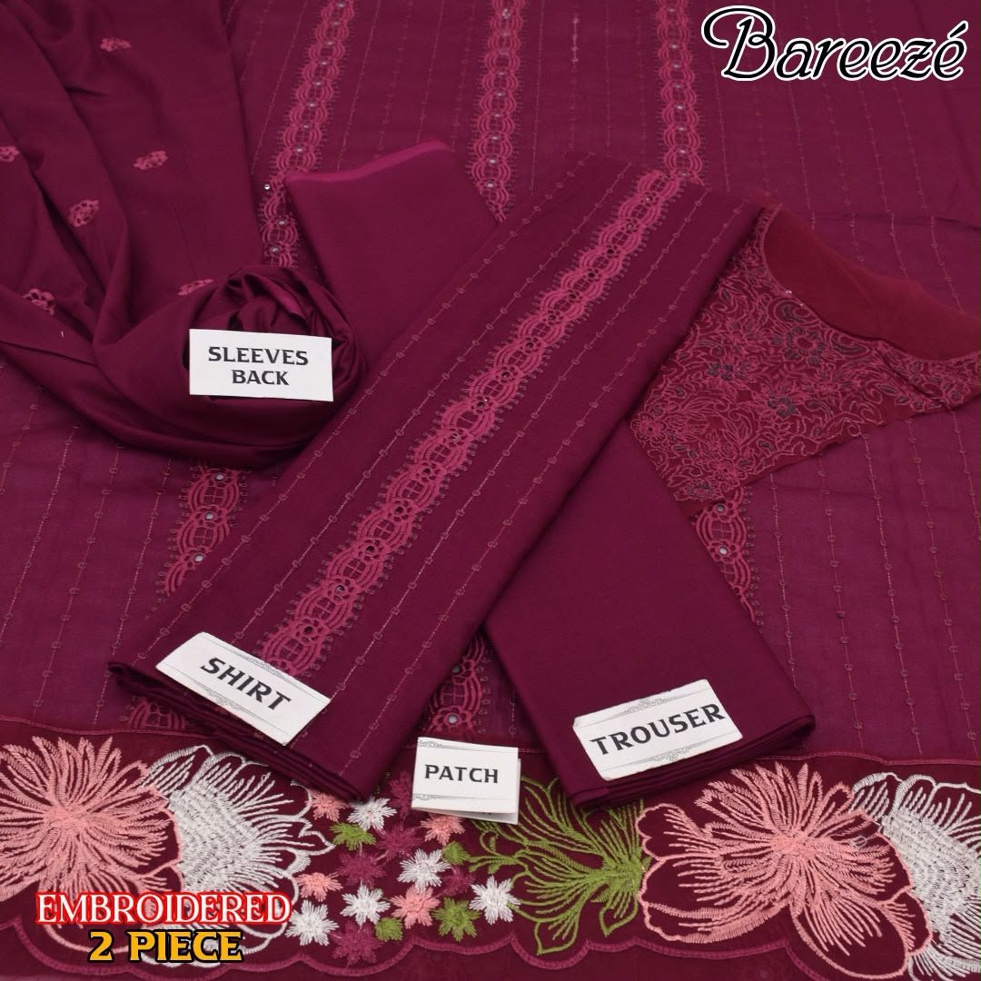 Bareeze Luxury Lawn 2 Piece Suit | Heavy Embroidered Collection