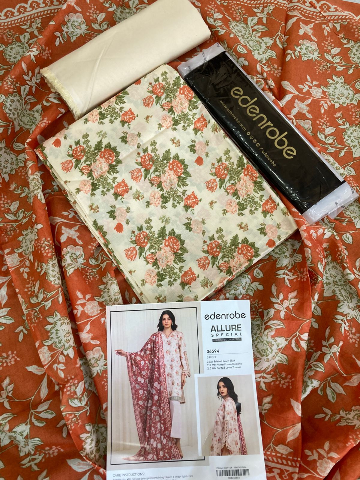 EDENROBE Allure Special – Premium Digital Printed Lawn 3 Piece Suit