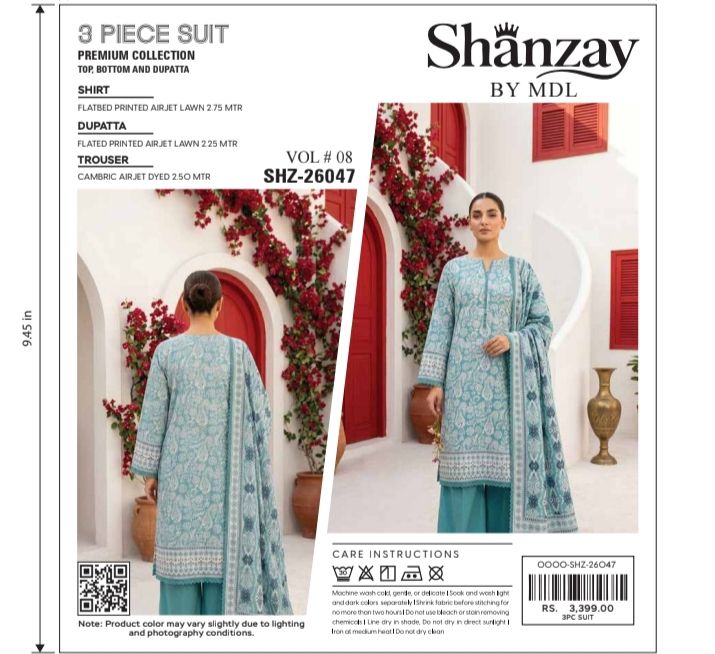 SHANZAY by MDL – Premium Digital Printed Lawn 3 Piece SuitSHANZAY by MDL – Premium Digital Printed Lawn 3 Piece Suit