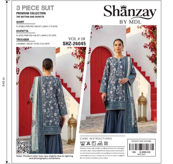 SHANZAY by MDL – Premium Digital Printed Lawn 3 Piece SuitSHANZAY by MDL – Premium Digital Printed Lawn 3 Piece Suit