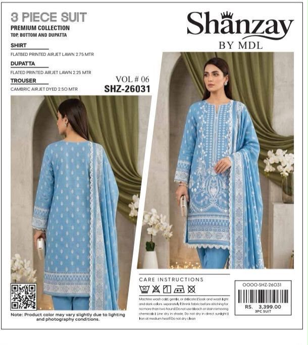 SHANZAY by MDL – Premium Digital Printed Lawn 3 Piece SuitSHANZAY by MDL – Premium Digital Printed Lawn 3 Piece Suit