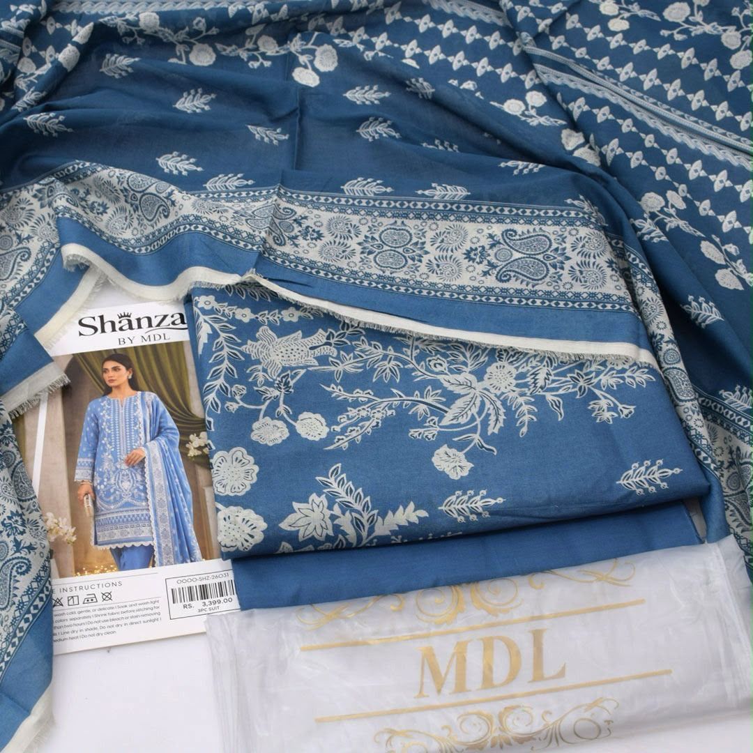 SHANZAY by MDL – Premium Digital Printed Lawn 3 Piece SuitSHANZAY by MDL – Premium Digital Printed Lawn 3 Piece Suit