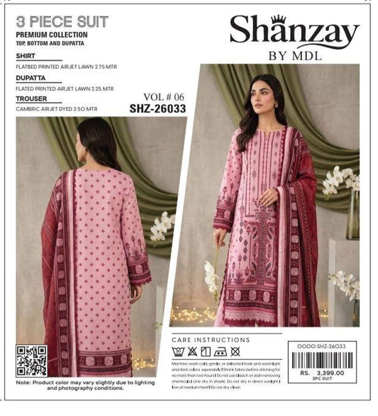 SHANZAY by MDL – Premium Digital Printed Lawn 3 Piece SuitSHANZAY by MDL – Premium Digital Printed Lawn 3 Piece Suit