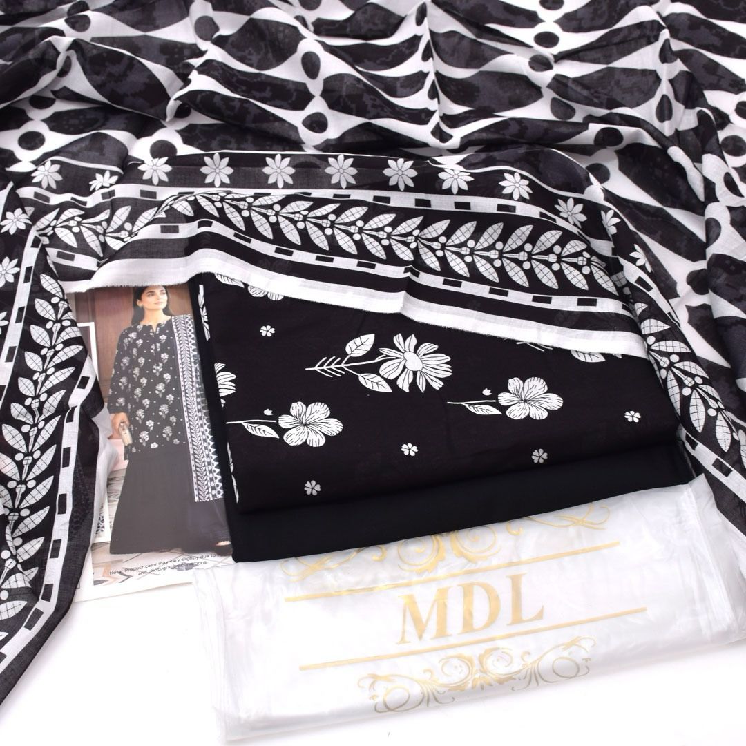 MONOCHROM by MDL – Premium Digital Printed Lawn 3 Piece Suit