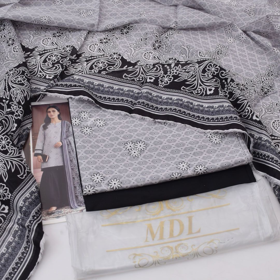 MONOCHROM by MDL – Premium Digital Printed Lawn 3 Piece Suit