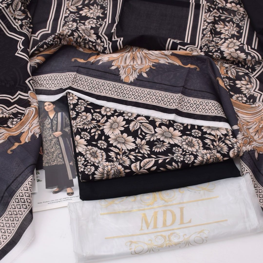 MONOCHROM by MDL – Premium Digital Printed Lawn 3 Piece Suit