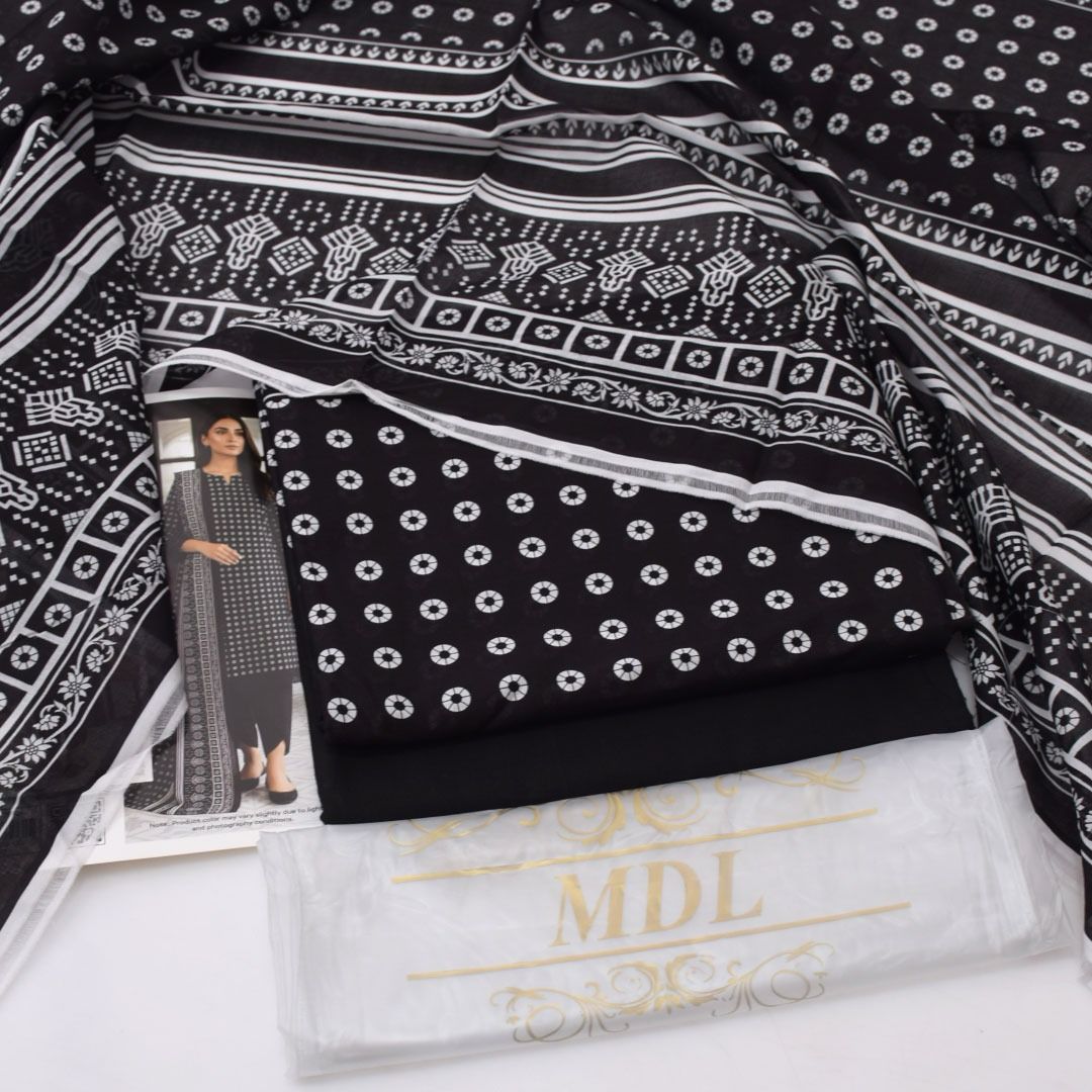 MONOCHROM by MDL – Premium Digital Printed Lawn 3 Piece Suit