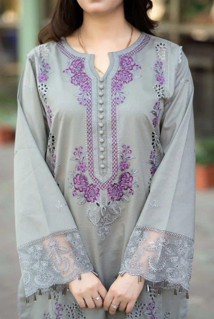 MUSHQ Luxury Embroidered Lawn Cotton 3 Piece Suit