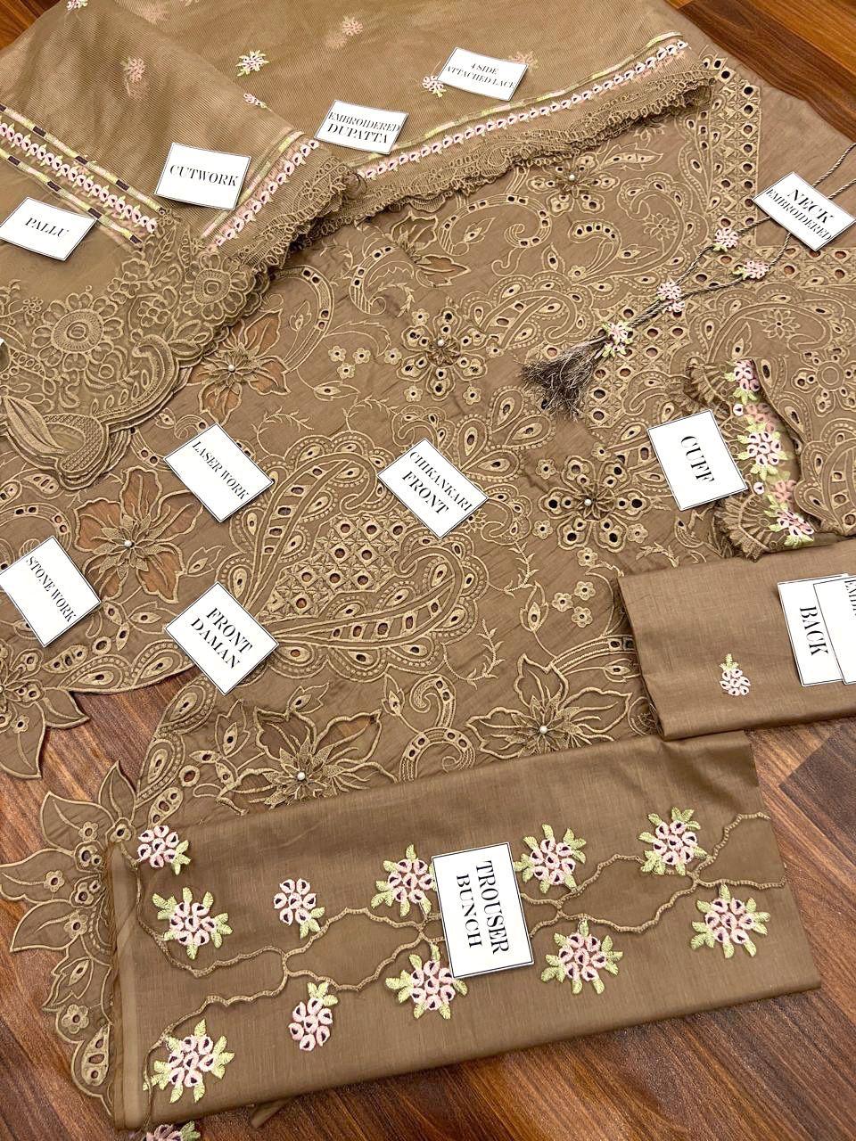 Luxury Chikankari Embroidered Lawn 3 Piece Suit