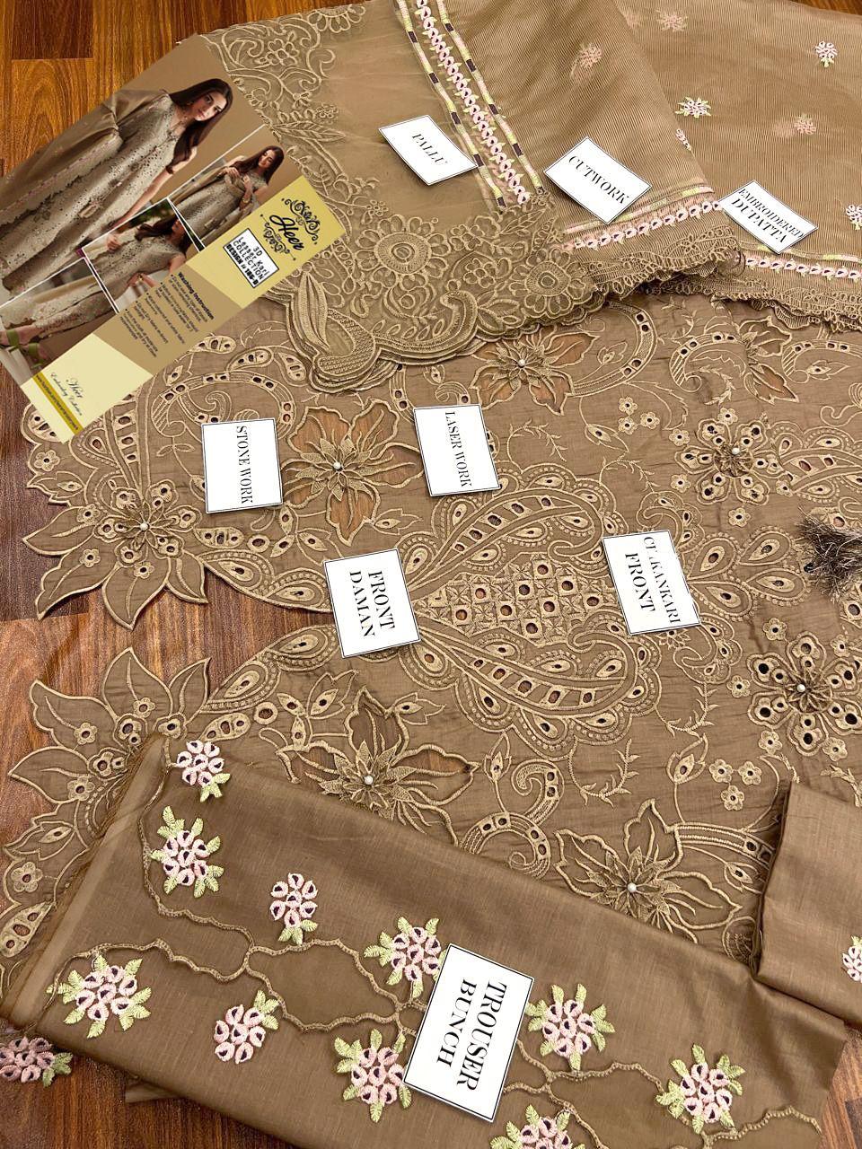 Luxury Chikankari Embroidered Lawn 3 Piece Suit