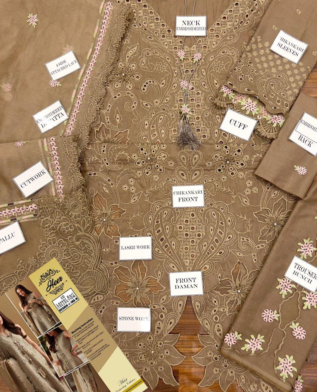 Luxury Chikankari Embroidered Lawn 3 Piece Suit