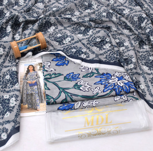 ALEENA's by MDL – Premium Digital Printed Lawn 3 Piece Suit